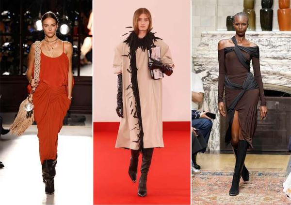 Высокие сапоги с юбками и платьями: как носить, чтобы ноги казались длиннее
