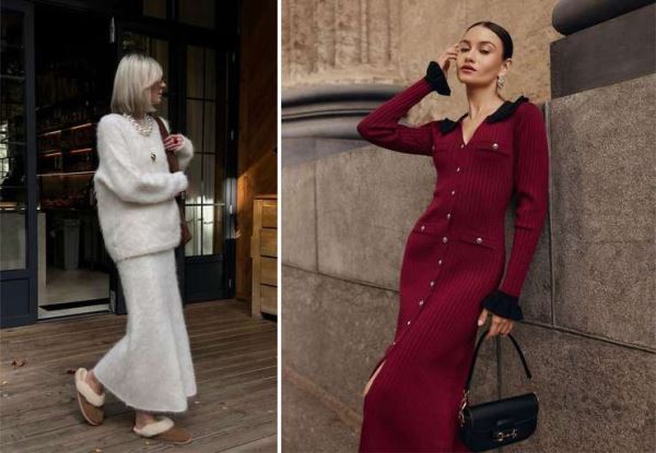 Теплые платья на каждый день: трикотаж, вязаное, миди — с чем носить