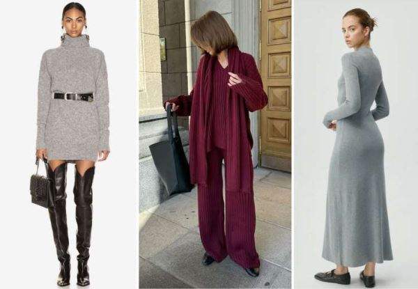Теплые платья на каждый день: трикотаж, вязаное, миди — с чем носить