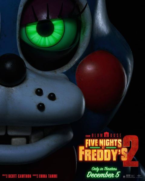 Жуткие аниматроники — на постерах хоррора «Пять ночей с Фредди 2»