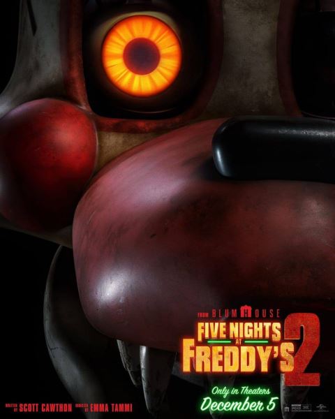 Жуткие аниматроники — на постерах хоррора «Пять ночей с Фредди 2»